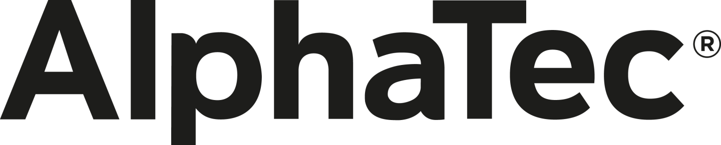 Alphatec logo zwarte letters