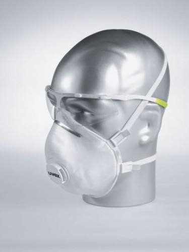 Uvex Silv-Air-2310 stofmasker op gezicht