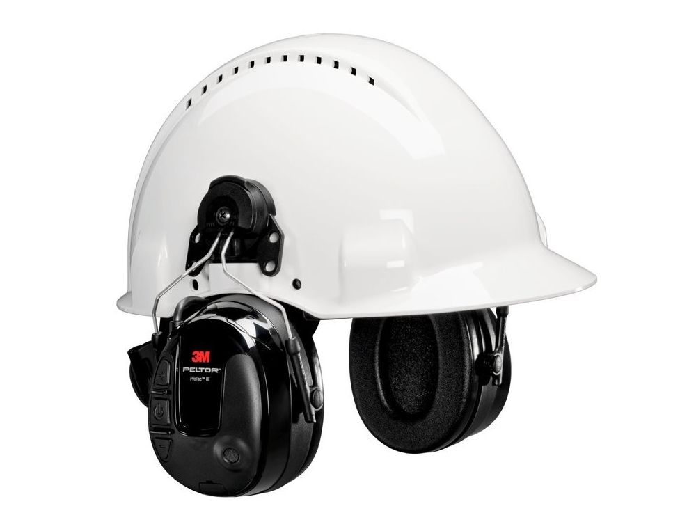 3M Peltor Protac III gehoorkap met helmbevestiging en helm