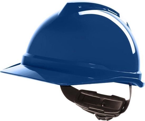 MSA V-Gard 500 geventileerde blauwe veiligheidshelm met draaiknop