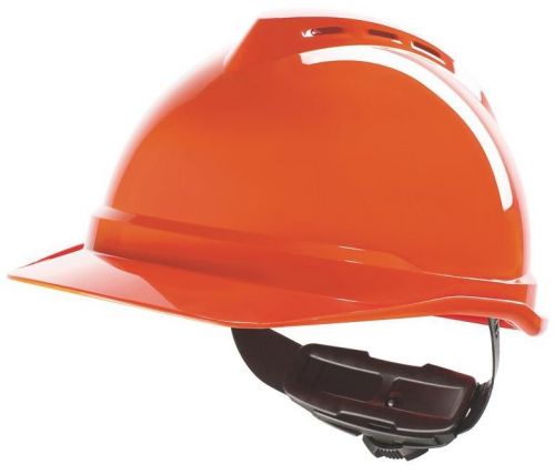 MSA V-Gard 500 geventileerde oranje veiligheidshelm met draaiknop