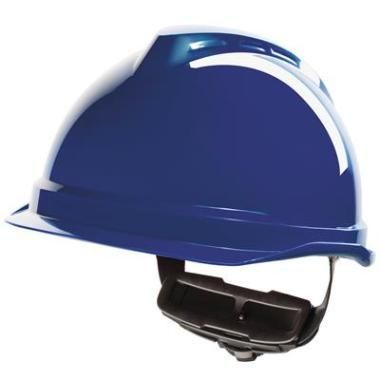 MSA V-Gard 520 blauwe veiligheidshelm met draaiknop