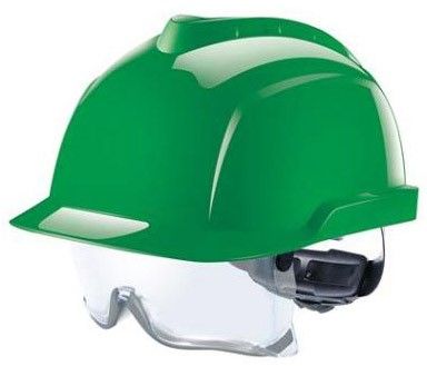 MSA V-Gard 930 ongeventileerde groene veiligheidshelm