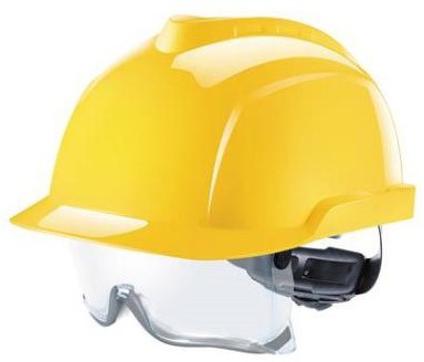 MSA V-Gard 930 ongeventileerde gele veiligheidshelm