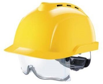 MSA V-Gard 930 geventileerde gele veiligheidshelm