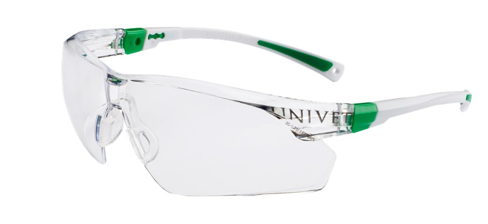 Univet 506 UP veiligheidsbril met transparant/groen montuur